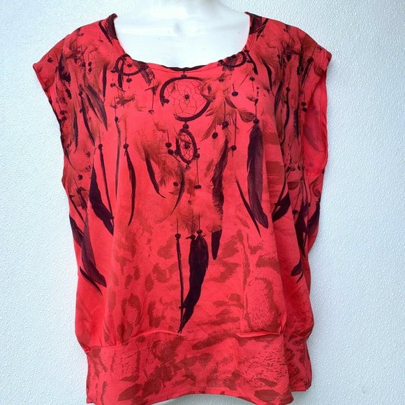Charlotte Russe‎ Women's Blouse Size Medium Peach/B - Picture 1 of 6